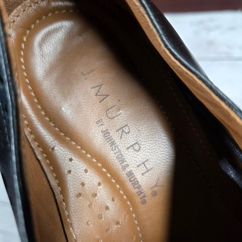 J. Murphy Johnston & Murphy Wingtip Oxford Shoes Men 9.5M Black Leather 59-1045